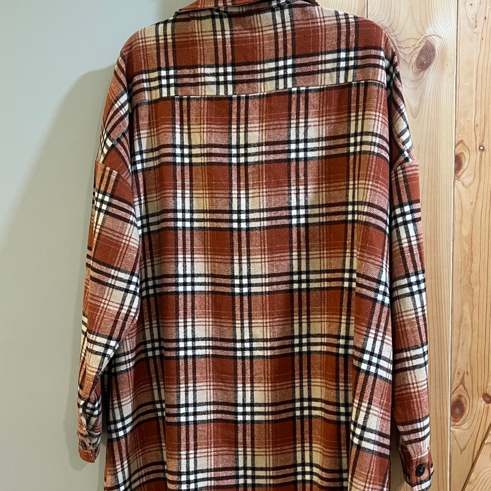 JODIFL Rust Plaid Utility Jacket plus size 3xhas front pickets 2 front pockets - Picture 8 of 9